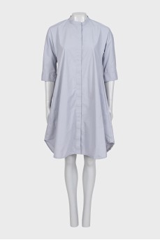 Blue dress with patch pockets
