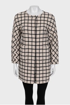 Reversible plaid coat