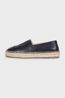 Leather espadrilles with logo