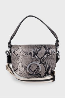 Animal print leather crossbody bag