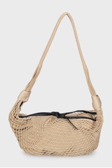 Beige hobo with braiding