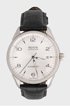 Men's watch with embossed strap