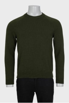 Men's green wool sweater