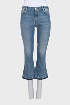 Flared jeans with a ripped effect
