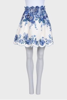 White linen skirt with this print