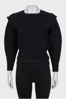 Cropped wool jumper