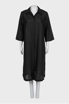 Black button-down maxi dress