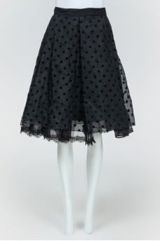 Black Polka Dot Full Skirt