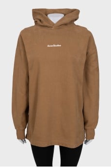 Brown loose-fitting hoodie