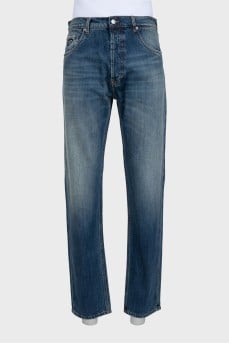 Men's high-waist straight jeans