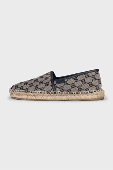 Men's grey espadrilles with signature print