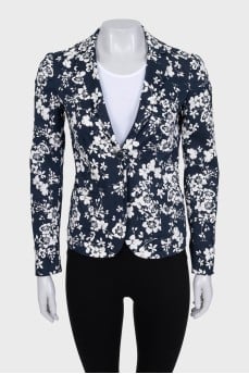 Fitted jacket with floral print