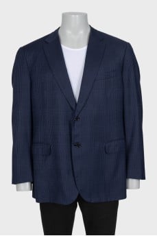 Men's jacket with a blue checkered print