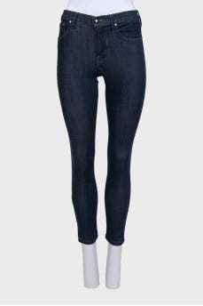 Mid-rise cropped skinny jeans