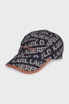 Black cap with a signature monogram