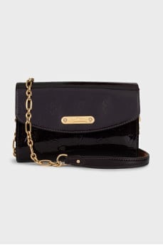 Patent leather bag with signature embossing