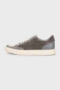 Men's gray suede sneakers