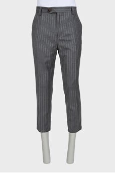 Men's striped wool trousers