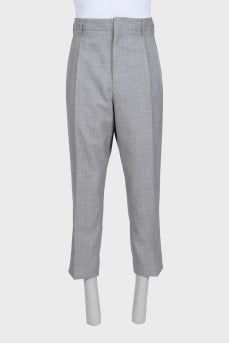 Men's high-waisted wool trousers