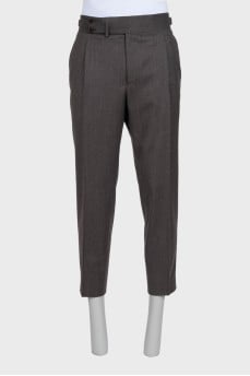 Men's gray high-waisted trousers