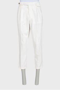 Men's white corduroy trousers