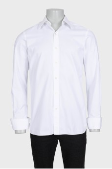 Men's white straight-cut shirt