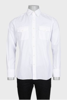 Men's white shirt with patch pockets
