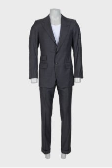 Men's gray suit with wool trousers