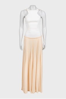 Beige dress with straps