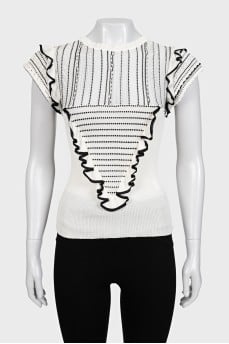 Fitted T-shirt with a transparent insert