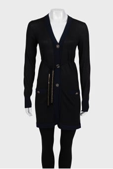 Black cashmere and silk cardigan