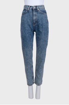 Blue high-waisted skinny jeans