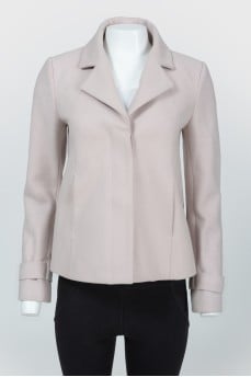 Cropped wool jacket with hidden buttons