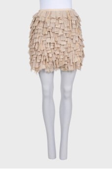 Beige skirt with ruffles