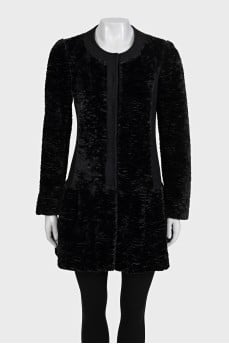A cropped fitted coat with buttons