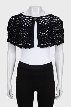 Black cardigan with perforations
