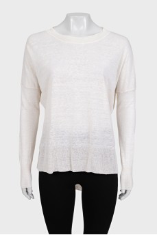Beige loose-fitting blouse