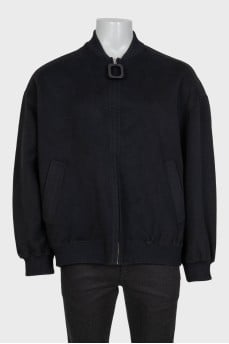 Men's black wool jacket with tag