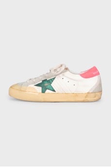 Super-Star distressed leather sneakers