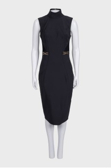 Black bodycon dress with decoration