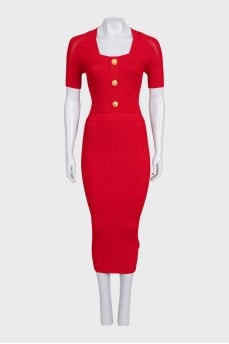 Dress with gold buttons