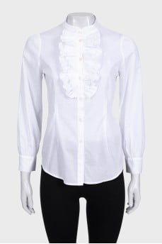 White blouse decorated with ruffles