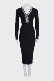 A bodycon dress embellished with crystals