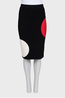 Black skirt with multicolor print