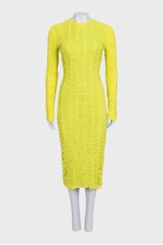 Green draped dress with tag