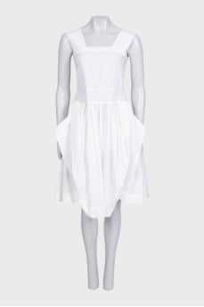 White vintage sundress with buttons