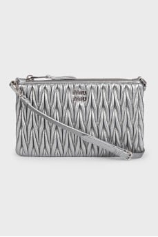 Silver leather Matelasse bag