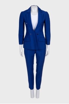 Blue wool suit with trousers