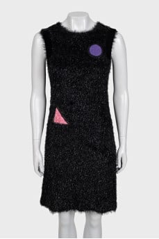 Black dress with contrasting stripes