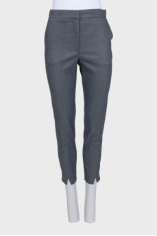 Grey tapered high-waist trousers